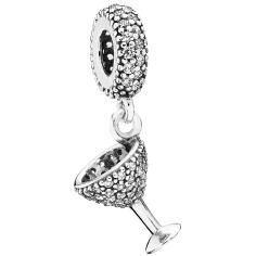 Sparkling Cocktail Glass Silver Hanging 791535CZ