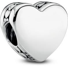 Engraving Bar Silver Heart Charm 792015