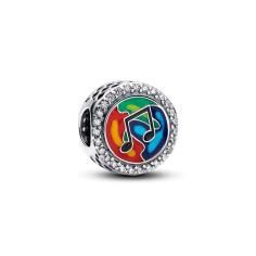 Music note sterling silver charm with cl 792016CZ_E076