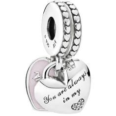Mother &amp; Daughter Hearts Hanging Silver 792072EN40