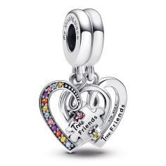 Splitable hearts sterling silver dangle 792239C01