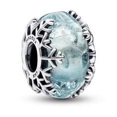 Snowflake sterling silver charm with blu 792377C00