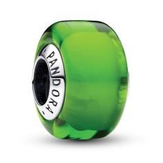 Sterling silver charm with green Murano 793106C00