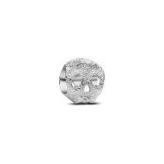 Textured skull sterling silver mini char 794040C00