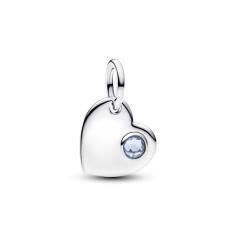 Engravable heart sterling silver dangle 794295C03
