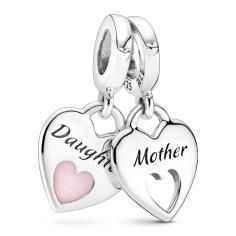 Mother &amp; Daughter Hearts Silver Hanging 799187C01