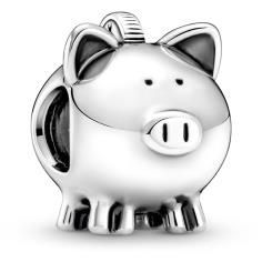 Cute Piggy Bank Silver Charm 799549C00