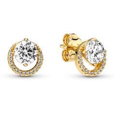 14k Gold-plated stud earrings with clear 261248C01