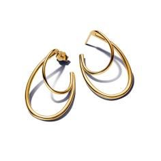 Organically shaped 14k gold-plated hoop 263870C00