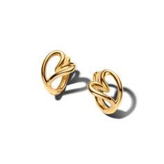 Heart 14k gold-plated hoop earrings 264359C00