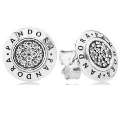PANDORA Signature Logo Silver Stud Earri 290559CZ