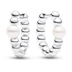 Beaded sterling silver hoop earrings wit 293178C01