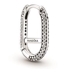 Pandora Me Silver Pave Link Earring w Cl 299682C01
