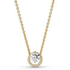 14k Gold-plated collier with clear cubic 361174C01-45