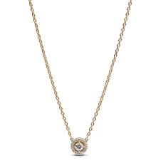 14k gold-plated collier with clear cubic 363548C01-45