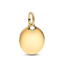 Engravable round 14k gold-plated pendant 368610C00