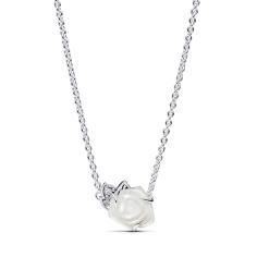 White rose sterling silver collier with 393206C01-45