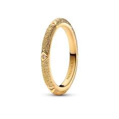 Texture 14k gold-plated ring with clear 163322C01-52