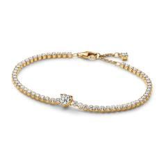 Heart 14k gold-plated bracelet with clea 560041C01-16