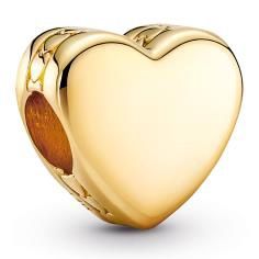 Engravable heart 14k gold-plated charm 762015C00