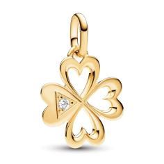 Clover 14k gold-plated medallion with cl 763034C01