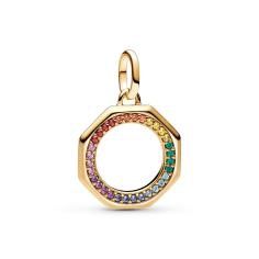 Rainbow 14k gold-plated medallion with g 763368C01