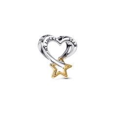 Heart and star sterling silver and 14k g 763513C00