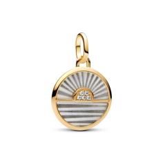 Sunrise 14k gold-plated medallion with w 763859C01