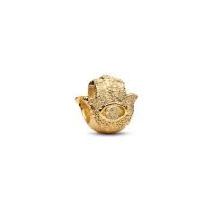 Textured hamsa hand 14k gold-plated mini 764042C00