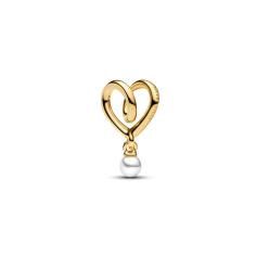 Wrapped heart 14k gold-plated charm with 764138C01