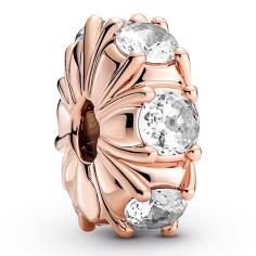 14k Rose gold-plated clip with clear cub 780046C01