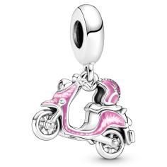 Pink Motorcycle &amp; Helmet Silver Hanging 791057C01