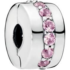 Pink Shining Path Silver Clip w CZ 791972PCZ