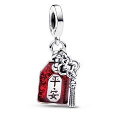 Amulet sterling silver dangle with red e 793054C01