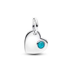 Engravable heart sterling silver dangle 794295C12