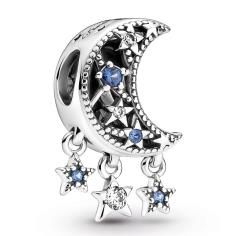 Moon and star sterling silver charm with 799643C01