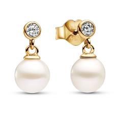 14k Gold-plated drop earrings with white 263153C01
