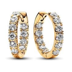14k Gold-plated hoop earrings with clear 263002C01