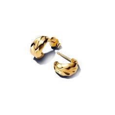 Rippled 14k gold-plated hoop earrings 263873C00