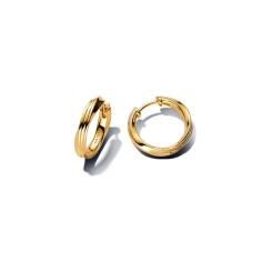 Twisted 14k gold-plated hoop earrings 263878C00