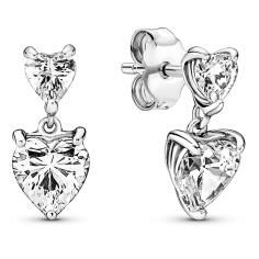 Heart sterling silver stud earrings with 291199C01