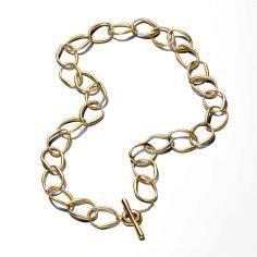 Organically shaped link 14k gold-plated 363881C00-45