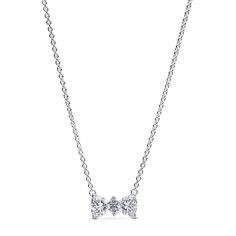 Bow sterling silver collier with clear c 393509C01-45