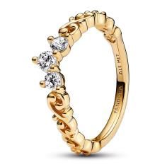 Regal tiara 14k gold-plated ring with cl 162232C01-48