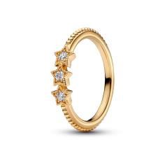 Stars 14k gold-plated ring with clear cu 162333C01-52