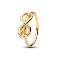 Infinity knot 14k gold-plated ring with 163759C01-56
