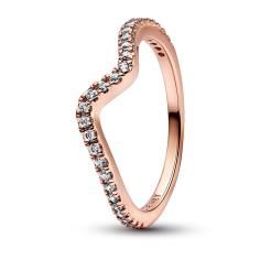 Wave 14k rose gold-plated ring with clea 182539C01-56