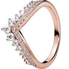 Pandora Rose Princess Wishbone Ring w Cl 187736CZ-56