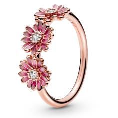 Pink Daisy Flower Trio Pandora Rose Ring 188792C01-58