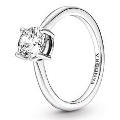 Sterling silver ring with clear cubic zi 190052C01-58